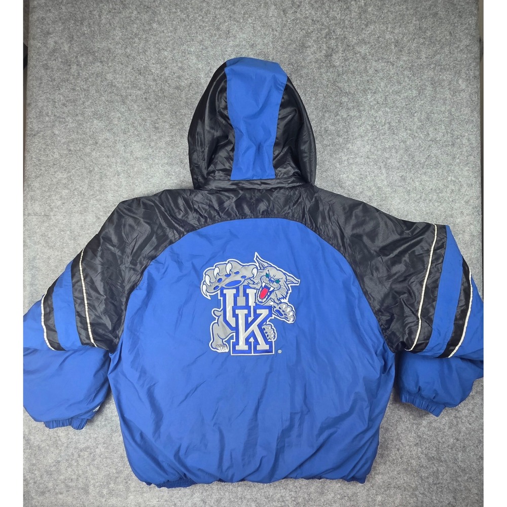 Vintage Starter Kentucky Wildcats Puffer Jacket Blue Black XL Embroidered Logo